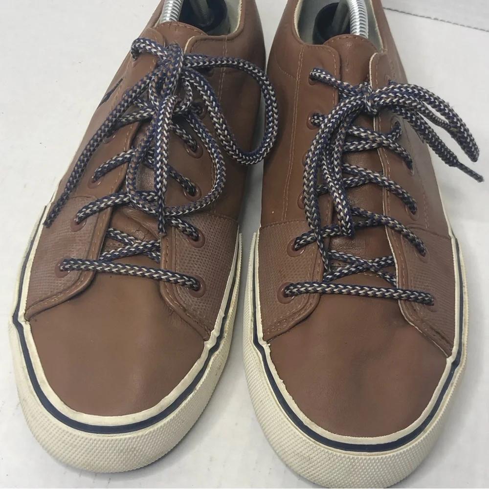 Ralph Lauren Loafers Polo Mens 11.5D Cantor Low II Leather Brown Boat Shoes